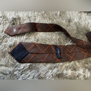 VINTAGe logo dress suit tie horse striped accessory brown orange y2k Burberry